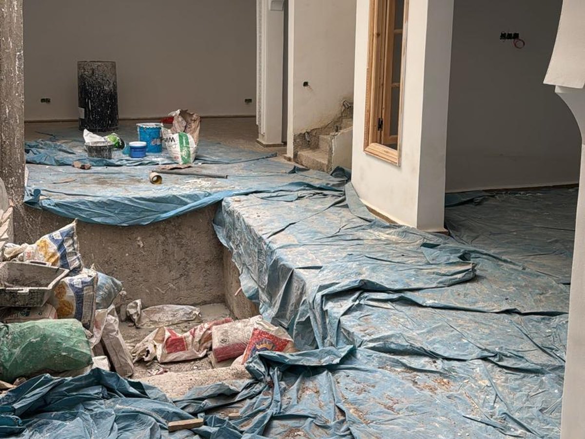 Cour du riad en cours de rénovation